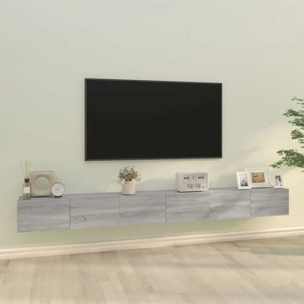 Vidaxl 3-dielna sada TV skriniek sivý dub sonoma spracované drevo